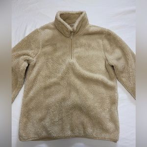 Womens TEDDY Half-Zip Fleece Tan Size 12 - Mountain Warehouse